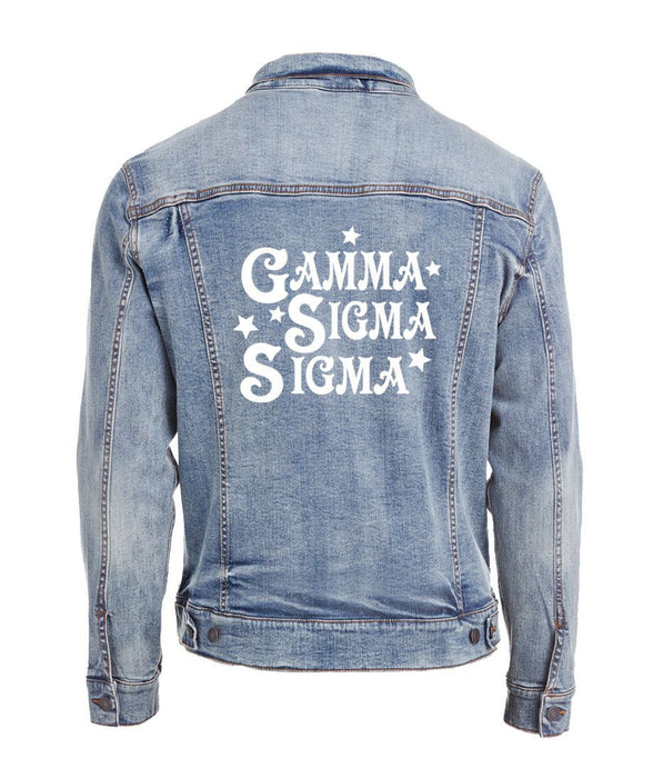 Gamma Sigma Sigma Star Struck Denim Jacket Gamma Sigma Sigma Star Struck Denim Jacket