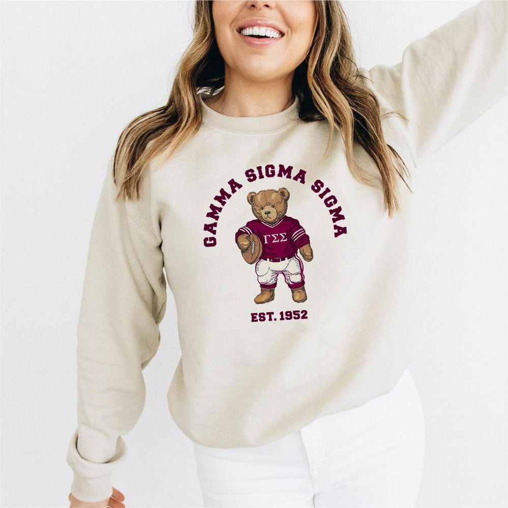 Gamma Sigma Sigma Teddy Bear Crewneck Sweatshirt Gamma Sigma Sigma Teddy Bear Crewneck Sweatshirt