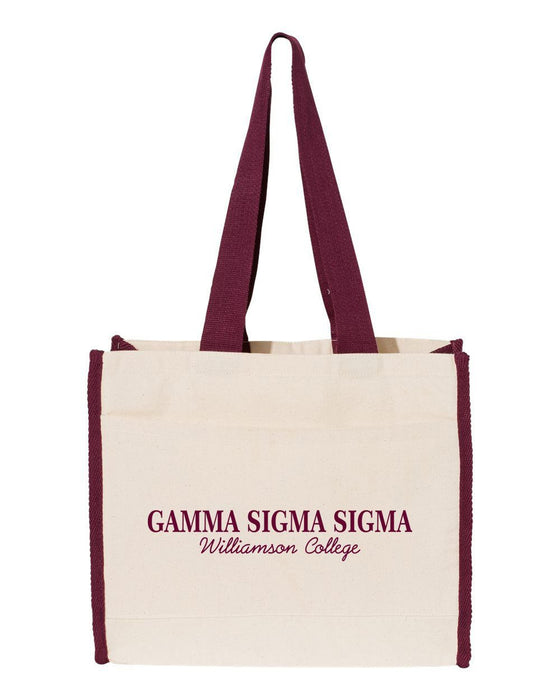 Gamma Sigma Sigma Tote With Contrast Color Handles Gamma Sigma Sigma Tote with Contrast-Color Handles