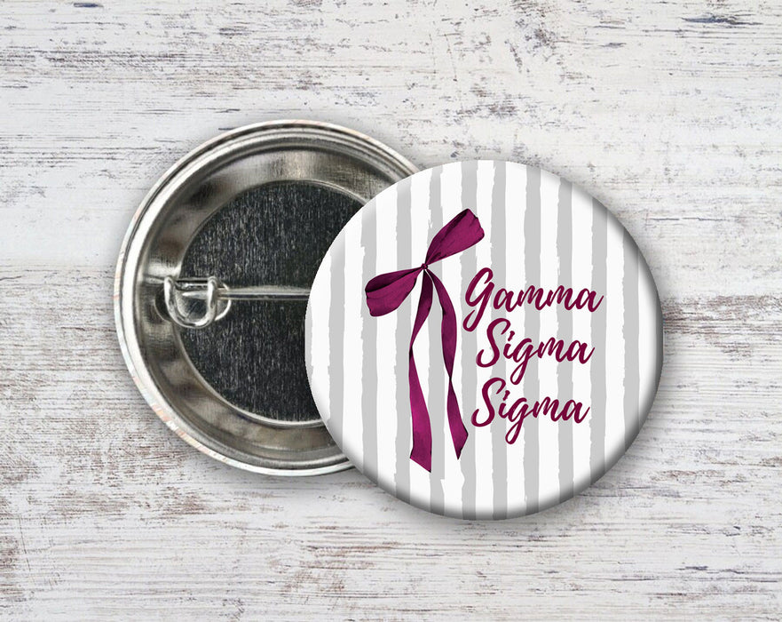 Gamma Sigma Sigma Stripes & Bows Pin Buttons Gamma Sigma Sigma Stripes & Bows Pin Buttons