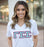 Discount Gamma Sigma Sigma Lettered V Neck Tee DISCOUNT-Gamma Sigma Sigma Lettered V-Neck Tee