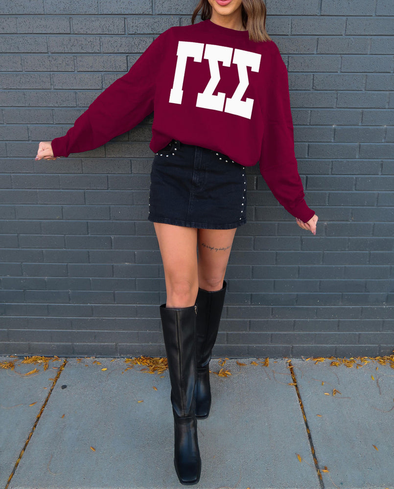Gamma Sigma Sigma Giant Greek Letter Crewneck Gamma Sigma Sigma Giant Greek Letter Crewneck