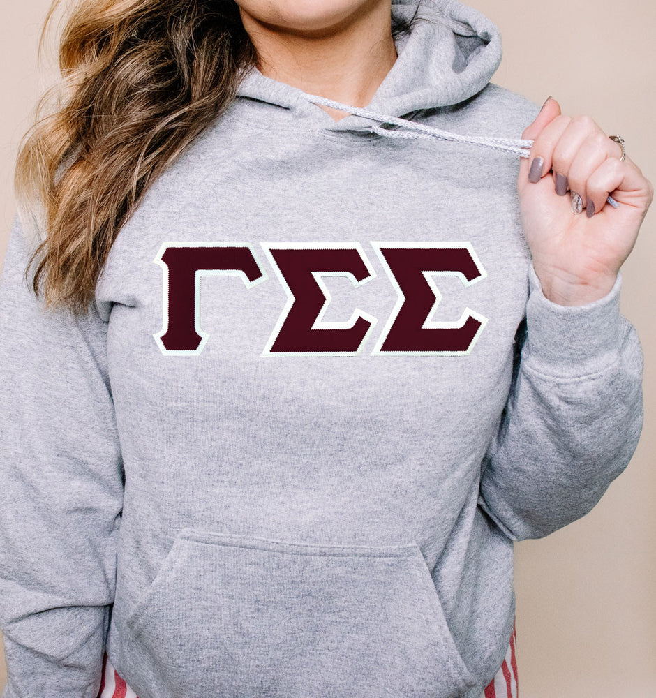 Discount Gamma Sigma Sigma Lettered Hooded Sweatshirt Best Value DISCOUNT Gamma Sigma Sigma Lettered Hooded Sweatshirt - Best Value