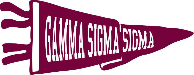 Gamma Sigma Sigma Pennant Decal Gamma Sigma Sigma Pennant Decal
