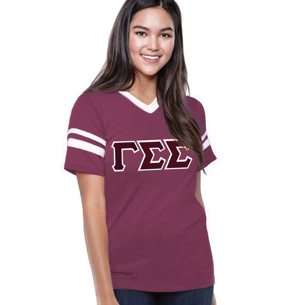 Discount Gamma Sigma Sigma Jersey With Greek Applique Letters DISCOUNT-Gamma Sigma Sigma Jersey With Greek Applique Letters