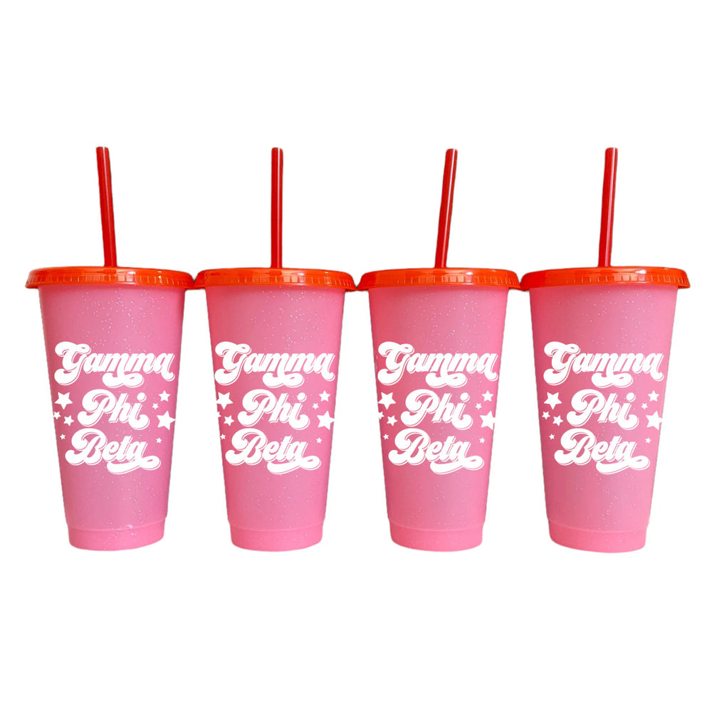 Gamma Phi Beta Glitter Color Changing Cup 4 Pack Gamma Phi Beta Glitter Color Changing Cup 4-Pack