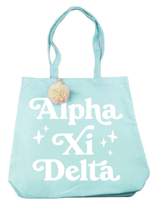 Alpha Xi Delta Retro Pom Pom Tote Bag Alpha Xi Delta Retro Pom Pom Tote Bag