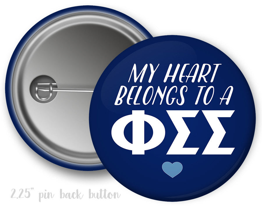 Phisig Phi Sigma Sigma Heart Belongssorority Button PhiSig Phi Sigma Sigma Heart BelongsSorority  Button