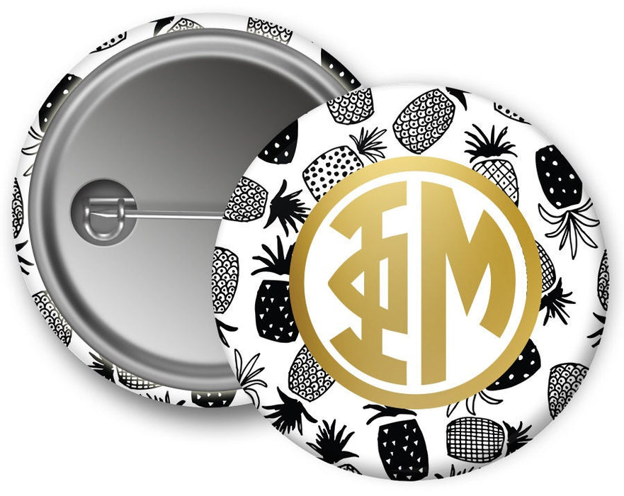 Phi Mu Faux Gold Foil Pineapple Button Phi Mu Faux Gold Foil Pineapple Button