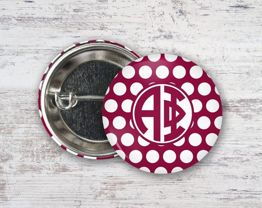 Alpha Phi Polka Dot Monogram Button Alpha Phi Polka Dot Monogram Button
