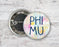 Phi Mu Pastel Watercolor Greek Pinback Sorority Button Phi Mu Pastel Watercolor  Greek Pinback Sorority  Button