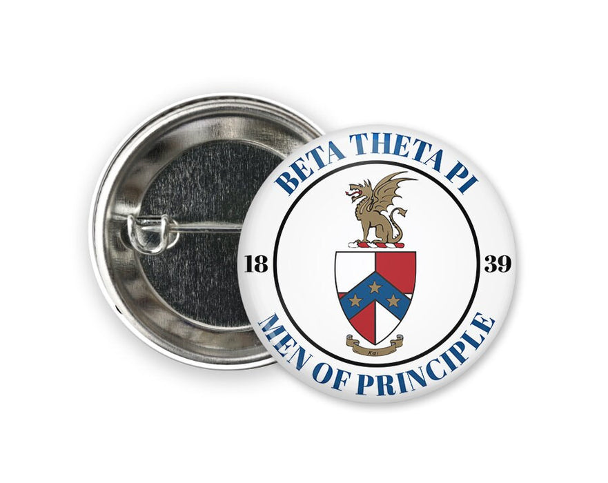 Beta Theta Pi Seal Greek Pinback Button Beta Theta Pi Seal  Greek Pinback  Button