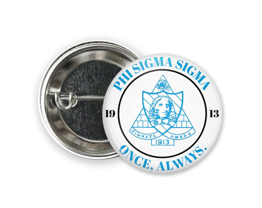 Phisig Phi Sigma Sigma Seal Greek Pinback Sorority Button PhiSig Phi Sigma Sigma Seal  Greek Pinback Sorority  Button