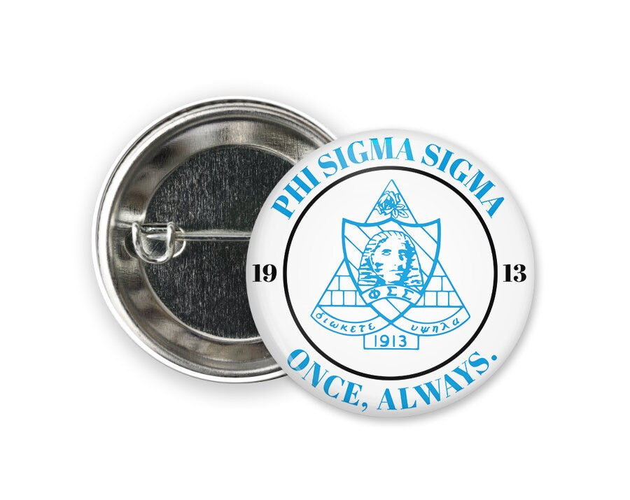 Phisig Phi Sigma Sigma Seal Greek Pinback Sorority Button PhiSig Phi Sigma Sigma Seal  Greek Pinback Sorority  Button