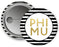 Phi Mu Faux Gold Foil Striped Button Phi Mu Faux Gold Foil Striped  Button