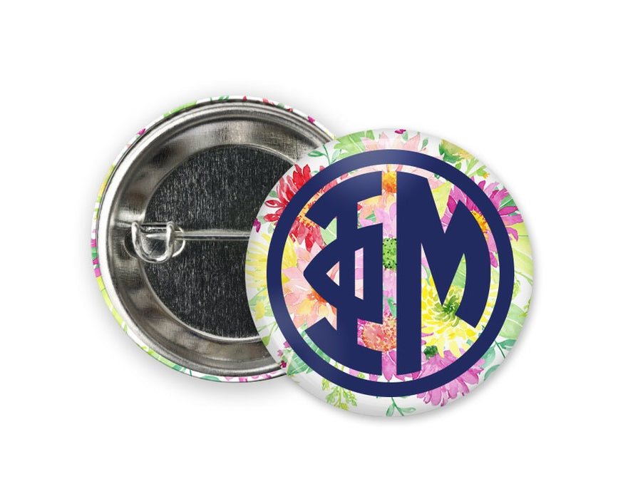 Phi Mu Bouquet Greek Pinback Sorority Button Phi Mu Bouquet  Greek Pinback Sorority  Button