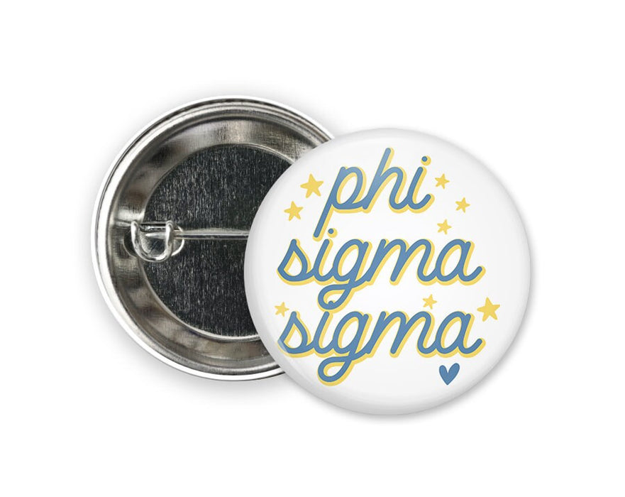 Phisig Phi Sigma Sigma Star Single Sorority Pinback Button PhiSig Phi Sigma Sigma Star Single Sorority Pinback  Button