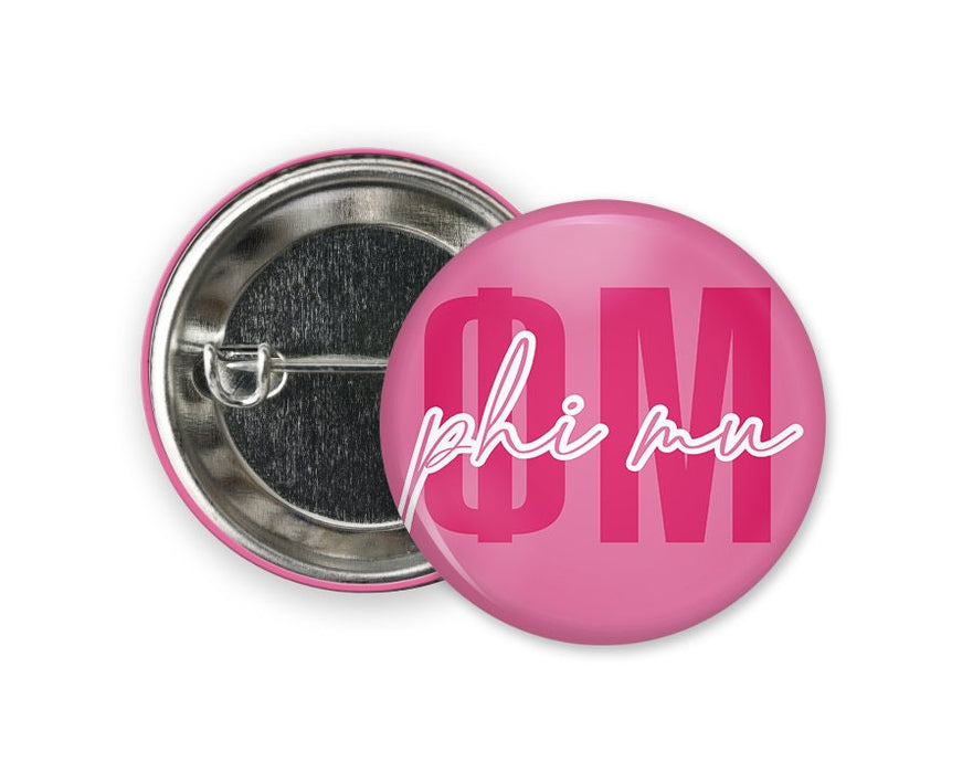 Phi Mu Beyond Greek Pinback Sorority Button Phi Mu Beyond  Greek Pinback Sorority  Button