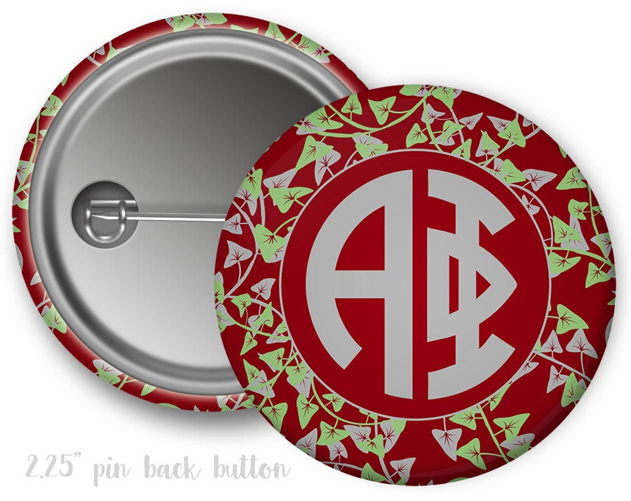 Alpha Phi Ivy Monogram Button Alpha Phi Ivy Monogram Button
