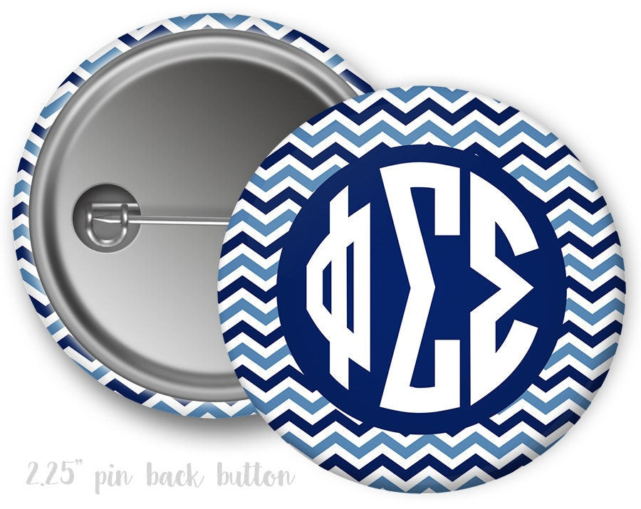 Phisig Phi Sigma Sigma Chevronsorority Button PhiSig Phi Sigma Sigma ChevronSorority  Button
