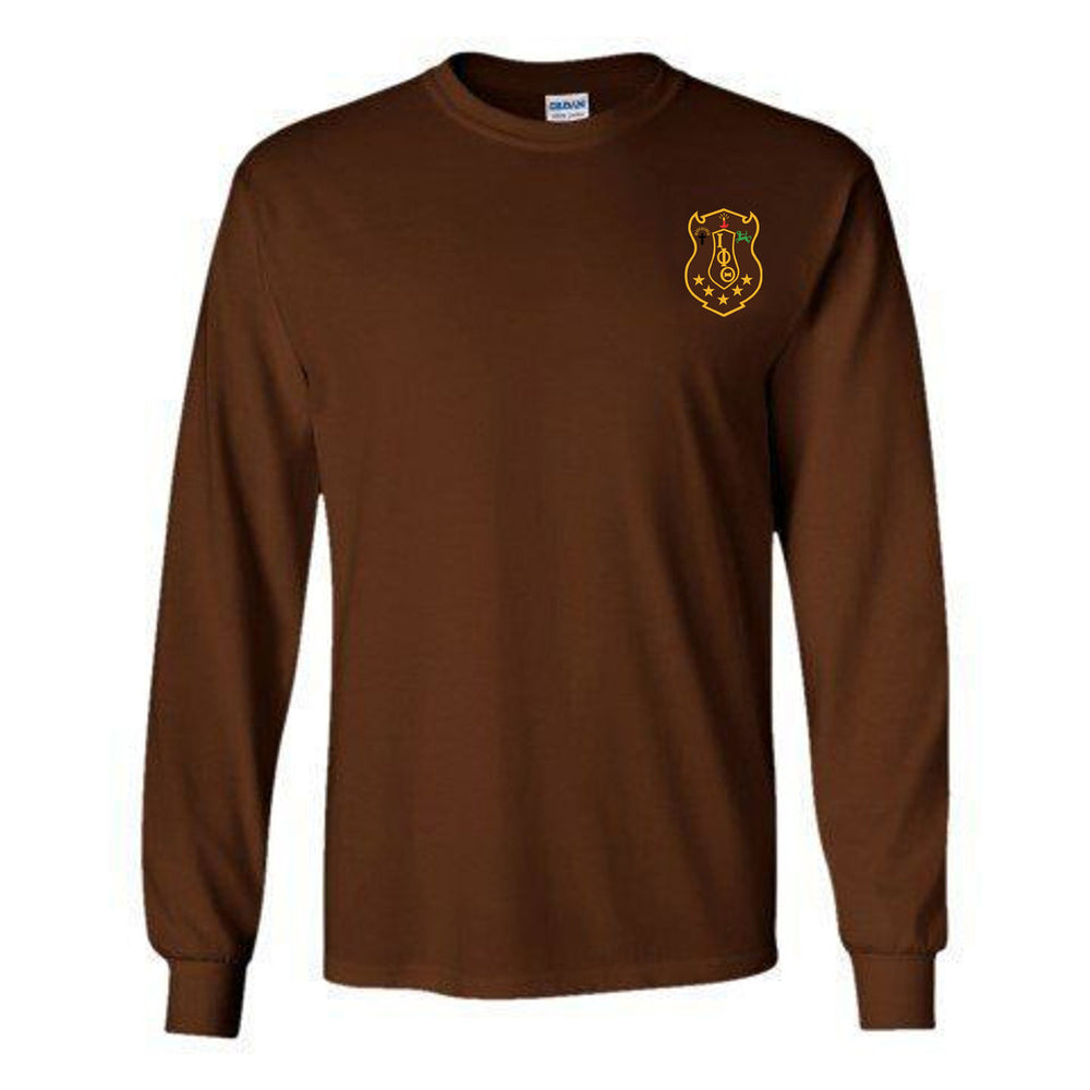 Discount Iota Phi Theta Fraternity Crest Shield Longsleeve Tee DISCOUNT-Iota Phi Theta Fraternity Crest - Shield Longsleeve Tee