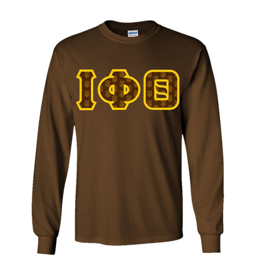 Iota Phi Theta Iota Phi Theta Fraternity Crest - Shield Twill Letter Longsleeve Tee