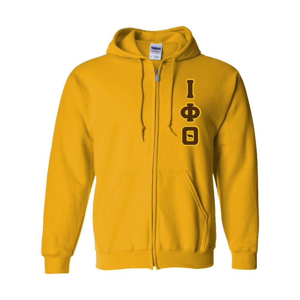 Iota Phi Theta Heavy Full Zip Hoodie 3" Letters Iota Phi Theta Heavy Full Zip Hoodie - 3