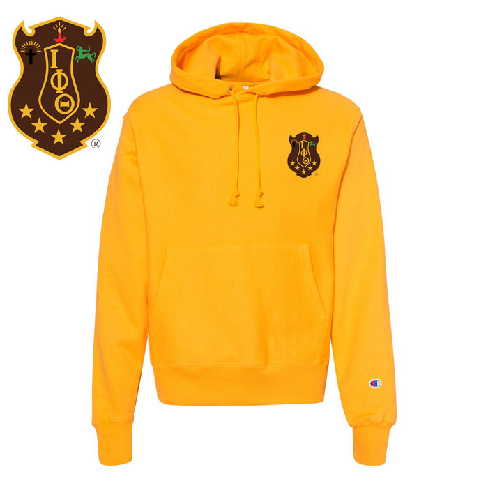 Discount Iota Phi Theta Crest Shield Emblem Hooded Sweatshirt DISCOUNT-Iota Phi Theta Crest - Shield Emblem Hooded Sweatshirt