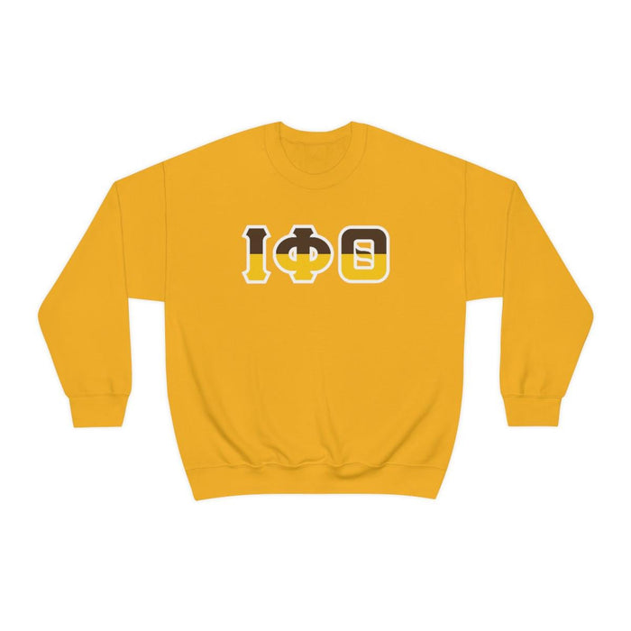Printify Iota Phi Theta Two Toned Greek Lettered Crewneck Sweatshirts Iota Phi Theta Two Toned Greek Lettered Crewneck Sweatshirts