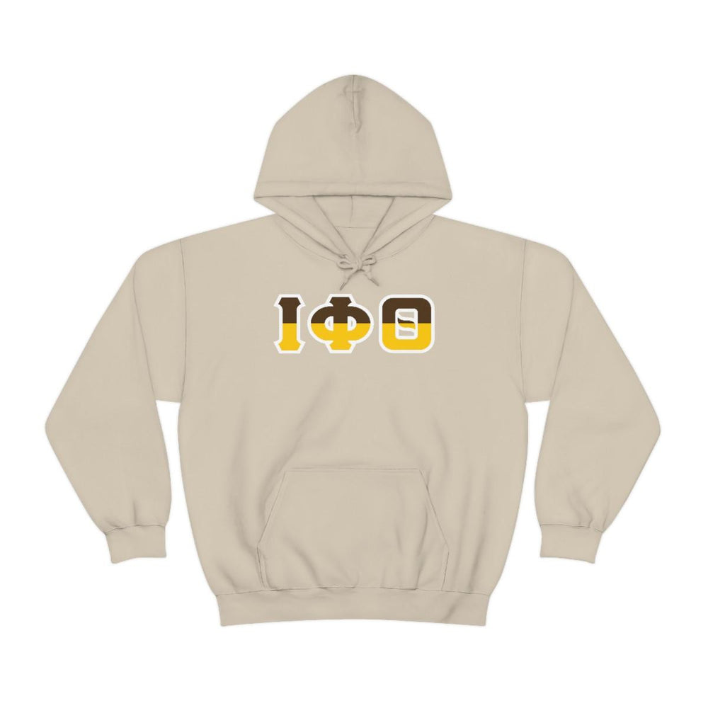 Printify Iota Phi Theta Two Toned Greek Lettered Hooded Sweatshirts Iota Phi Theta Two Toned Greek Lettered Hooded Sweatshirts