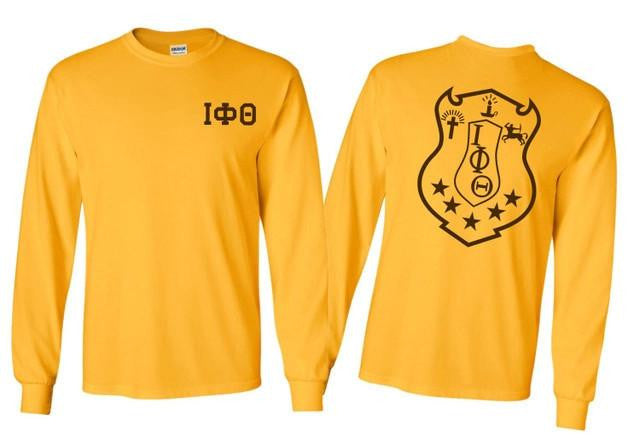 Printify Iota Phi Theta World Famous Crest Long Sleeve T Shirt Iota Phi Theta World Famous Crest Long Sleeve T-Shirt