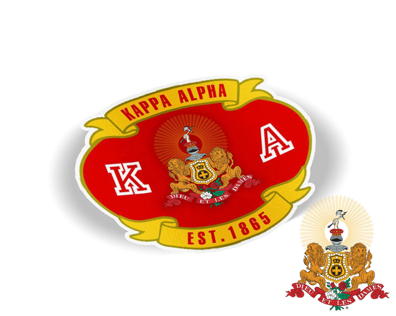 Kappa Alpha Banner Crest Shield Decal Kappa Alpha Banner Crest - Shield Decal