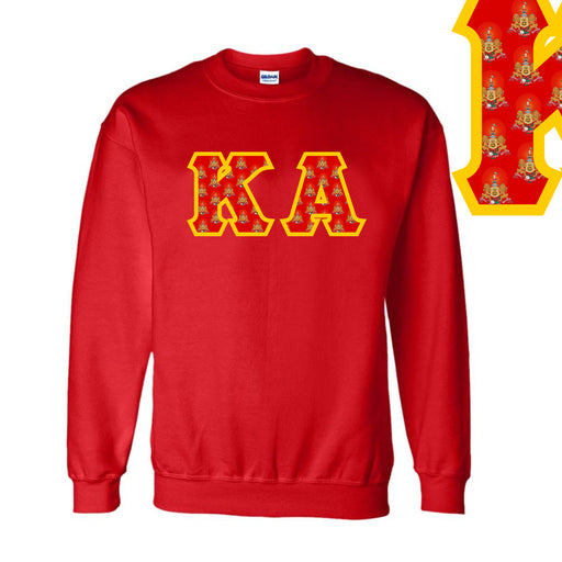 Kappa Kappa Gamma Kappa Alpha Fraternity Crest - Shield Twill Letter Crewneck Sweatshirt
