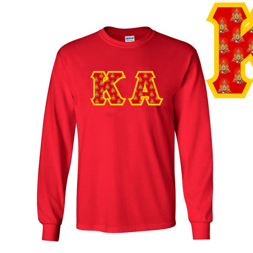 Kappa Kappa Gamma Kappa Alpha Fraternity Crest - Shield Twill Letter Longsleeve Tee