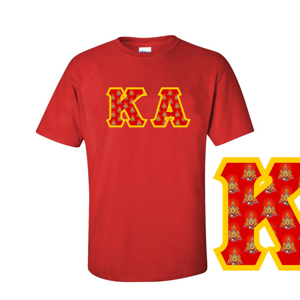 Kappa Alpha Fraternity Crest Shield Twill Letter Tee Kappa Alpha Fraternity Crest - Shield Twill Letter Tee