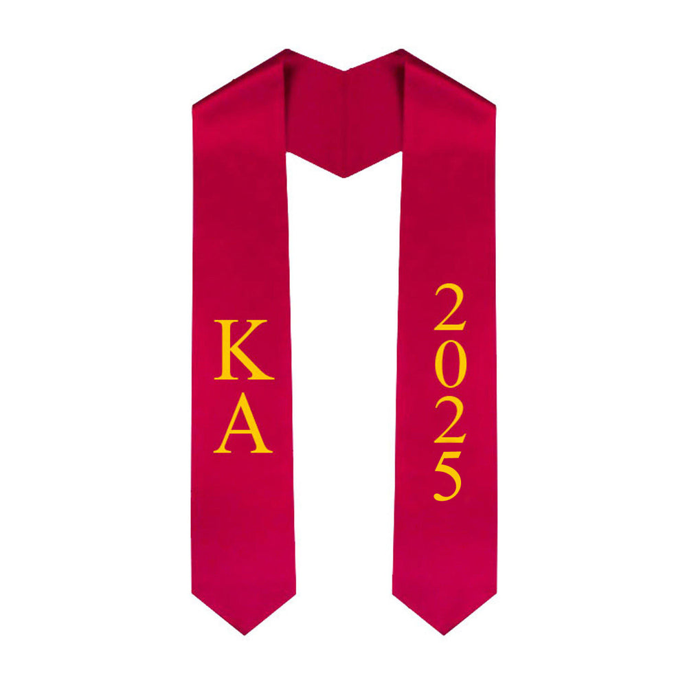 Kappa Alpha Greek Lettered Graduation Sash Stole With Year Best Value Kappa Alpha Greek Lettered Graduation Sash Stole With Year - Best Value