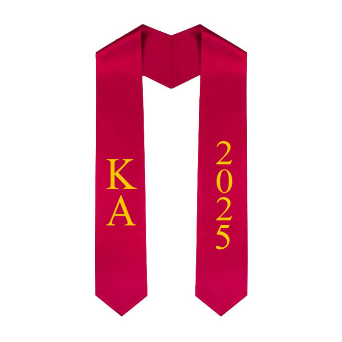 Kappa Alpha Greek Lettered Graduation Sash Stole With Year Best Value Kappa Alpha Greek Lettered Graduation Sash Stole With Year - Best Value