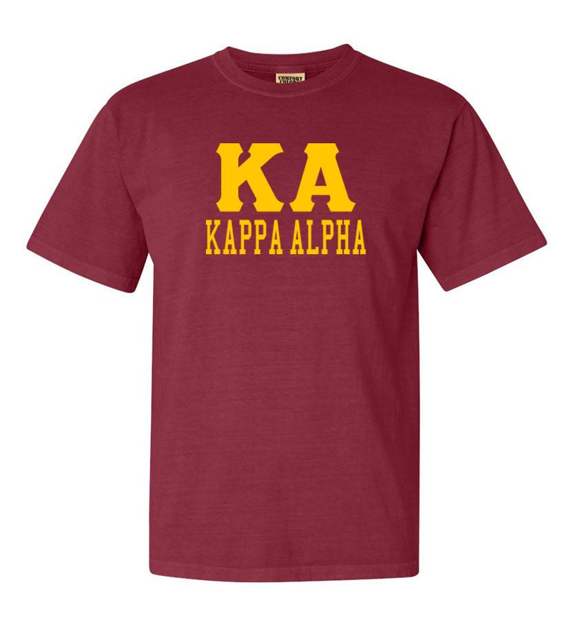 Kappa Alpha Greek Custom Comfort Colors Heavyweight T Shirt Kappa Alpha Greek Custom Comfort Colors Heavyweight T-Shirt