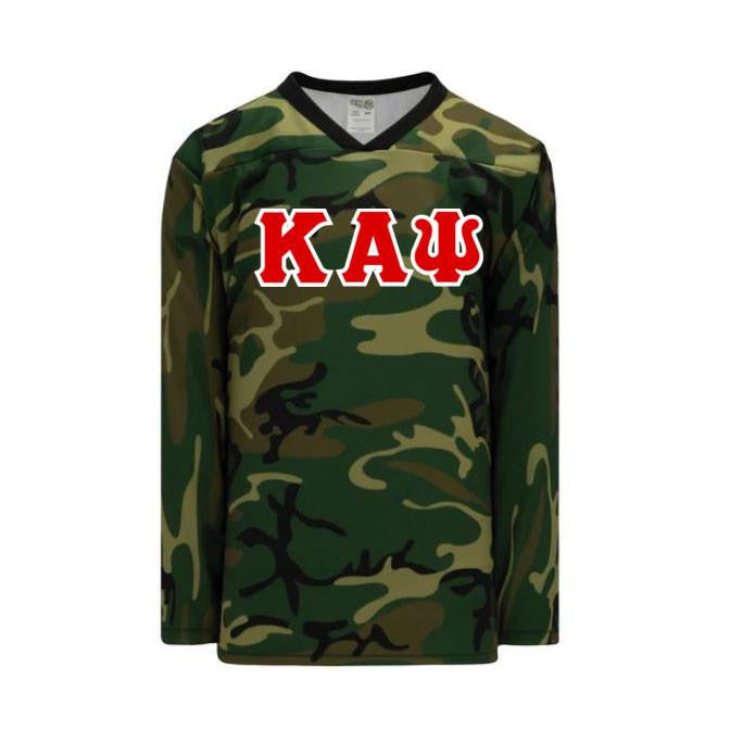 Kappa Alpha Psi Camouflage Lettered Hockey Jersey Kappa Alpha Psi Camouflage Lettered Hockey Jersey