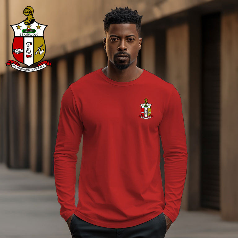 Discount Kappa Alpha Psi Fraternity Crest Shield Longsleeve Tee DISCOUNT-Kappa Alpha Psi Fraternity Crest - Shield Longsleeve Tee