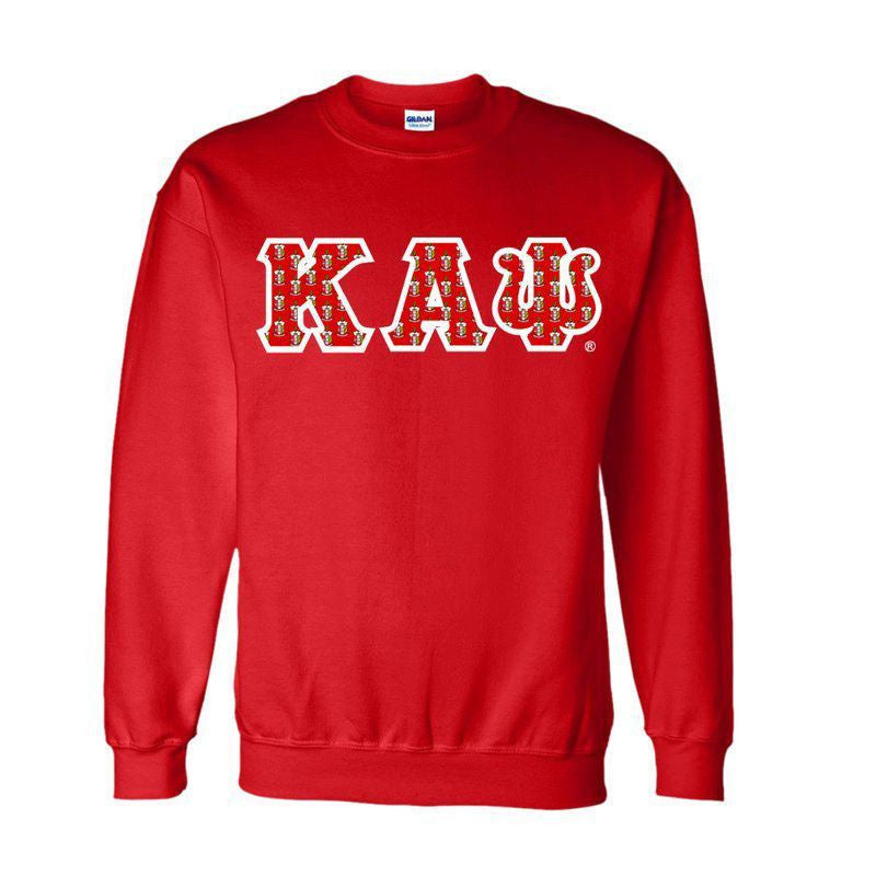 Kappa Alpha Psi Fraternity Crest Shield Twill Letter Crewneck Sweatshirt Kappa Alpha Psi Fraternity Crest - Shield Twill Letter Crewneck Sweatshirt