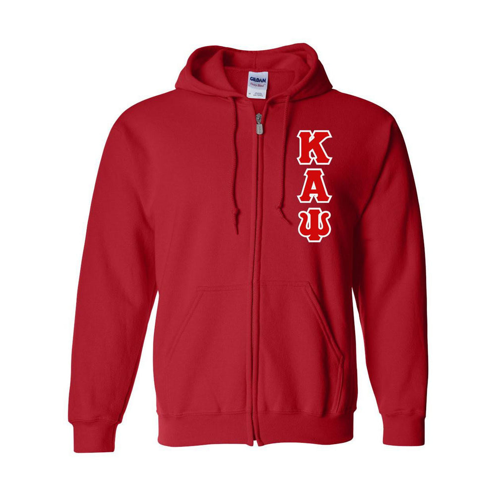 Kappa Alpha Psi Heavy Full Zip Hoodie 3" Letters Kappa Alpha Psi Heavy Full Zip Hoodie - 3