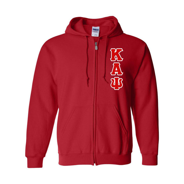 Kappa Alpha Psi Heavy Full Zip Hoodie 3" Letters Kappa Alpha Psi Heavy Full Zip Hoodie - 3
