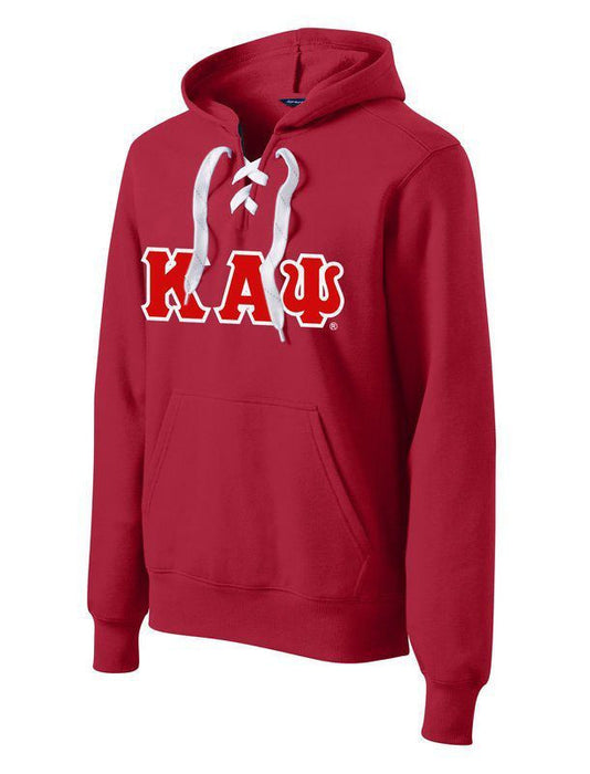 Discount Kappa Alpha Psi Lace Up Pullover Hooded Sweatshirt DISCOUNT-Kappa Alpha Psi Lace Up Pullover Hooded Sweatshirt