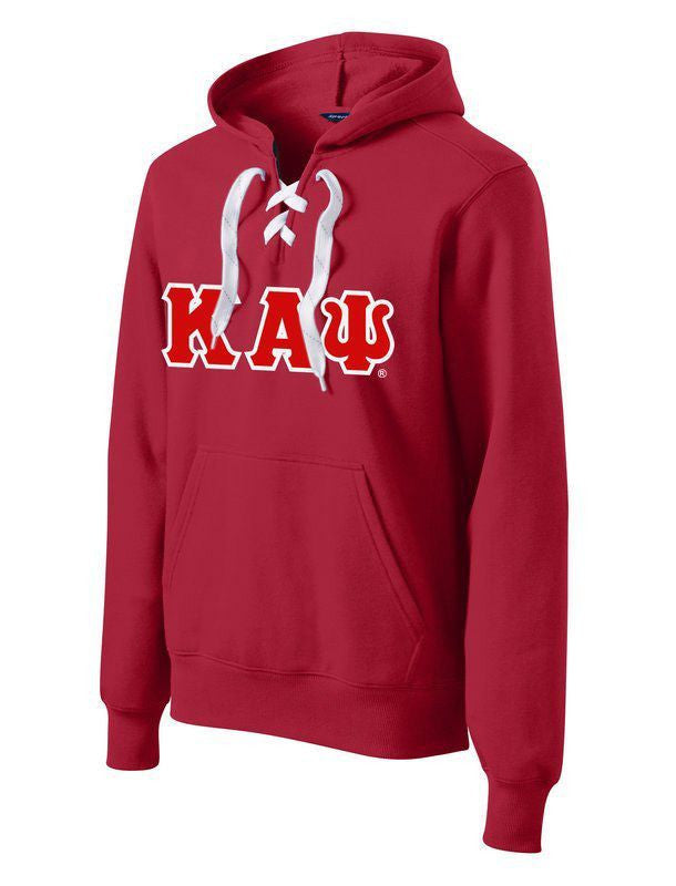 Discount Kappa Alpha Psi Lace Up Pullover Hooded Sweatshirt DISCOUNT-Kappa Alpha Psi Lace Up Pullover Hooded Sweatshirt