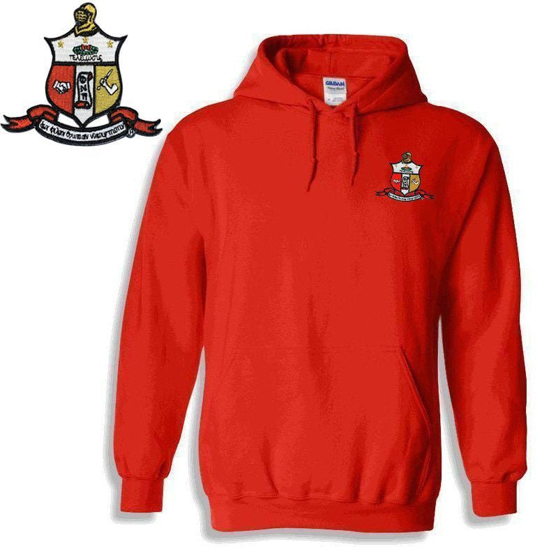 Discount Kappa Alpha Psi Crest Shield Emblem Hooded Sweatshirt DISCOUNT-Kappa Alpha Psi Crest - Shield Emblem Hooded Sweatshirt