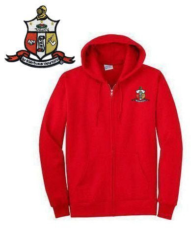 Discount Kappa Alpha Psi Emblem Full Zippered Hoodie DISCOUNT-Kappa Alpha Psi Emblem Full Zippered Hoodie