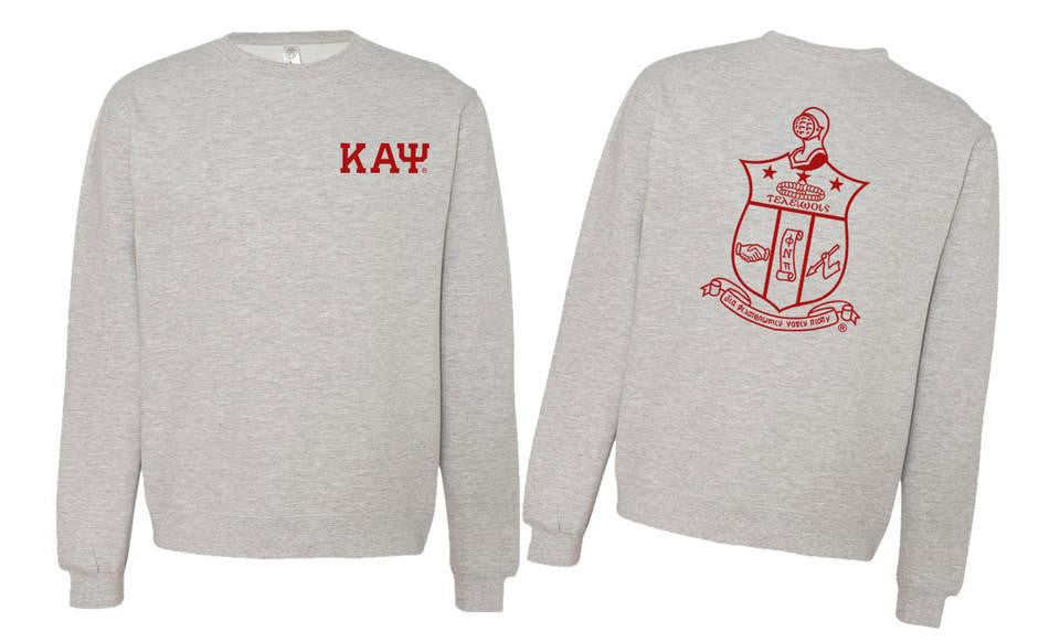 Printify Kappa Alpha Psi World Famous Crest Shield Crewneck Sweatshirts Kappa Alpha Psi World Famous Crest - Shield Crewneck Sweatshirts