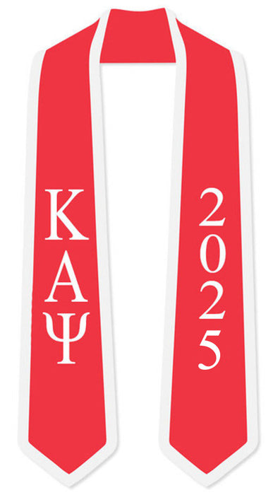 Discount Kappa Alpha Psi Greek 2 Tone Lettered Graduation Sash Stole W/ Year DISCOUNT-Kappa Alpha Psi Greek 2 Tone Lettered Graduation Sash Stole w/ Year