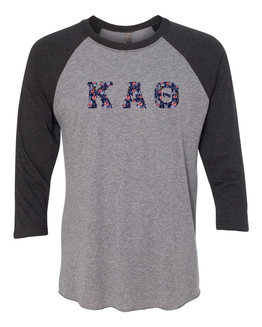 Kappa Alpha Theta Kappa Alpha Theta Unisex Tri-Blend Three-Quarter Sleeve Baseball Raglan Tee